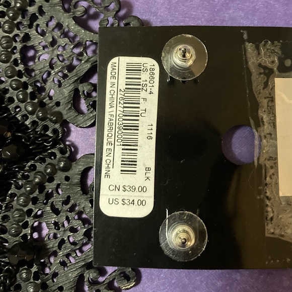 Bebe Black Dangle Chandelier Beaded Pierced Earrings With Box - Picture 5 of 9